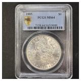 1885 Morgan Silver Dollar  PCGS MS64