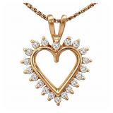 1/2 Carat Diamond Heart Pendant 14k Yellow Gold