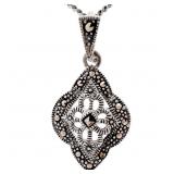 Romantic Hematite Edwardian Pendant