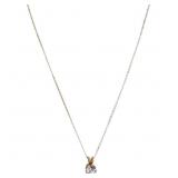 $1 NO RESERVE Sapphire Solitaire Necklace 14k