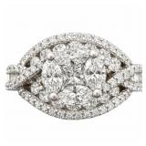 1 1/4 Carat Diamond Crossover Ring 14k WG