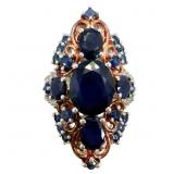 3.4 CTW Blue & White Sapphire Statement Ring