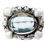 Designer 9 CT Topaz Cabochon Statement Ring