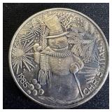1 oz Fine Silver Round  Winter Design