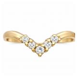 Natural Diamond V-Ring 14k Yellow Gold