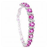 7 Carat Pink Sapphire Link Bracelet