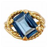 1.75 CT  Topaz Open Work Gold Ring