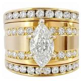 STUNNING Marquise Diamond Bridal Ring 14k Gold