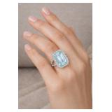 $20k Custom Aquamarine & Diamond Ring 14k Gold
