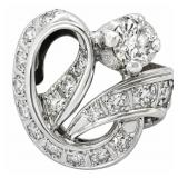 3/4+ CT Diamond Two-Tone Swirl Ring 14k Gold