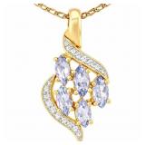 Tanzanite & Diamond Crossover Pendant