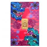 2024 1 g 24k Gold Bar  Dragon Design