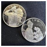 (2) Rockwell 'Spirit of Scouting' Silver Rounds