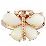 Butterfly Opal Ring 14k Yellow Gold
