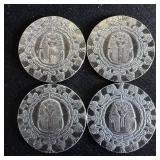 (4) 1/4 oz Fine Silver Rounds - Egyptian Design