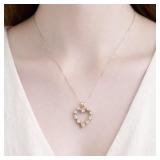 VERY FINE Diamond Heart Necklace 14k Gold