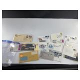 Collection of stamps and envelopes, many first day