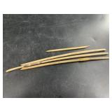 Lot of 4 ancient bone netting needles, longest is