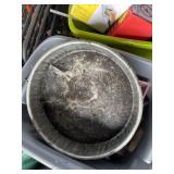 Plastic tout with miscellaneous items including sh