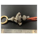 Antique Victorian sterling silver and ivory baby r