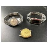 2 Timex wind-up wristwatches, brass one is missing