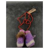 Pair of felt muk luk native Alaskan yo yo with blu