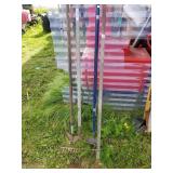 Lot with garden tool, including rakes, ect.