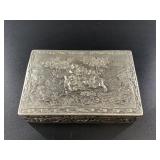 Antique silver box, gold wash interior, 4.25' x 3'