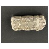 Antique silver match box case
