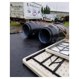 Lot of 2 50 gallon drums without lids, for corrosi