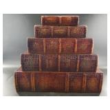 Set of wood nesting boxes, 5 layers total, smalles
