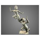 Antique copper and bronze Indian statue of Hanuman