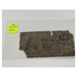 1800s US 15 cent fractional currency note, 4rth is