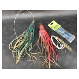 Squid lures, leaders, etc.