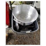 Lot with base for a propane turkey broiler, large