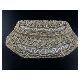 Vintage ladies beaded clutch with simulated pearls