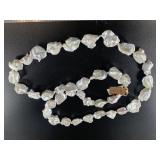35' Strand of South Sea pearls on sterling silver
