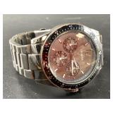 Geneva large dark wrist watch, needs battery