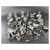 Large lot of pewter figurines: fantasy, Historic,