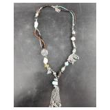 Statement necklace with a variety of natural stone