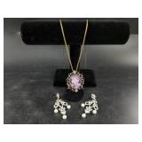 Beautiful necklace with cameo style pendant and so