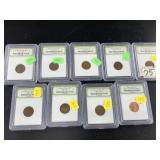 Lot with early Lincoln cents and Assorted wheat ce