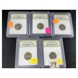 Assorted US nickels