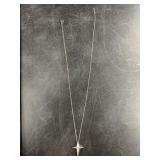 Vintage 14kt white gold and tiny diamonds necklace