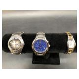 3 Designer wrist watches:  1 is an ESQ Swiss, 2 ar