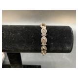Vintage sterling silver, garnet and marcasite brac