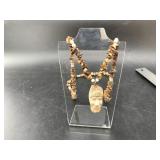 Fabulous old ivory necklace made from variety of i