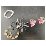 Stone jewelry including quartz, amethyst, etc.
