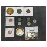 Assortment of American coins and tokens including