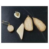 Lot with several fossilized ivory platchets with b